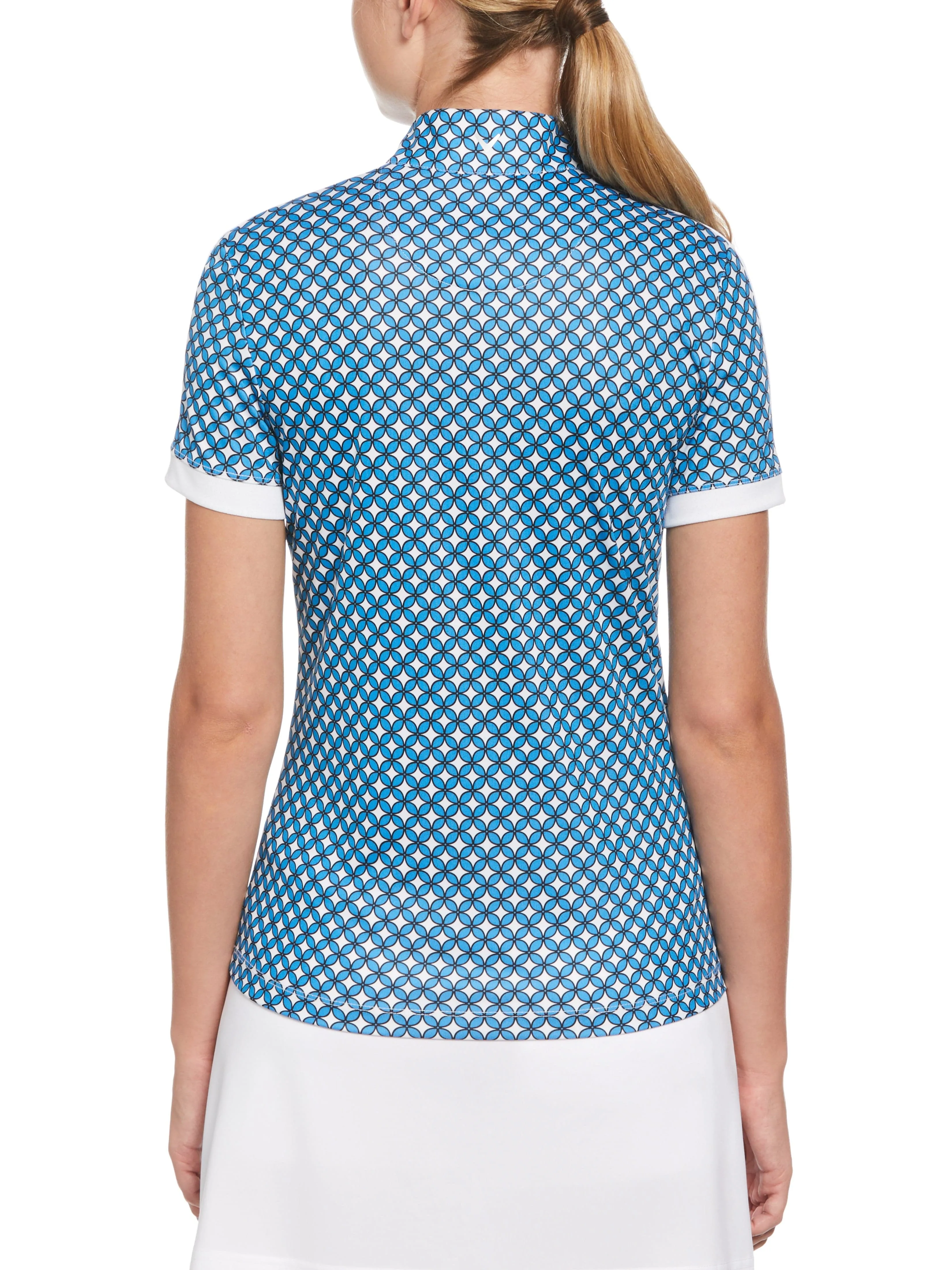 Floral Geo Print Golf Polo