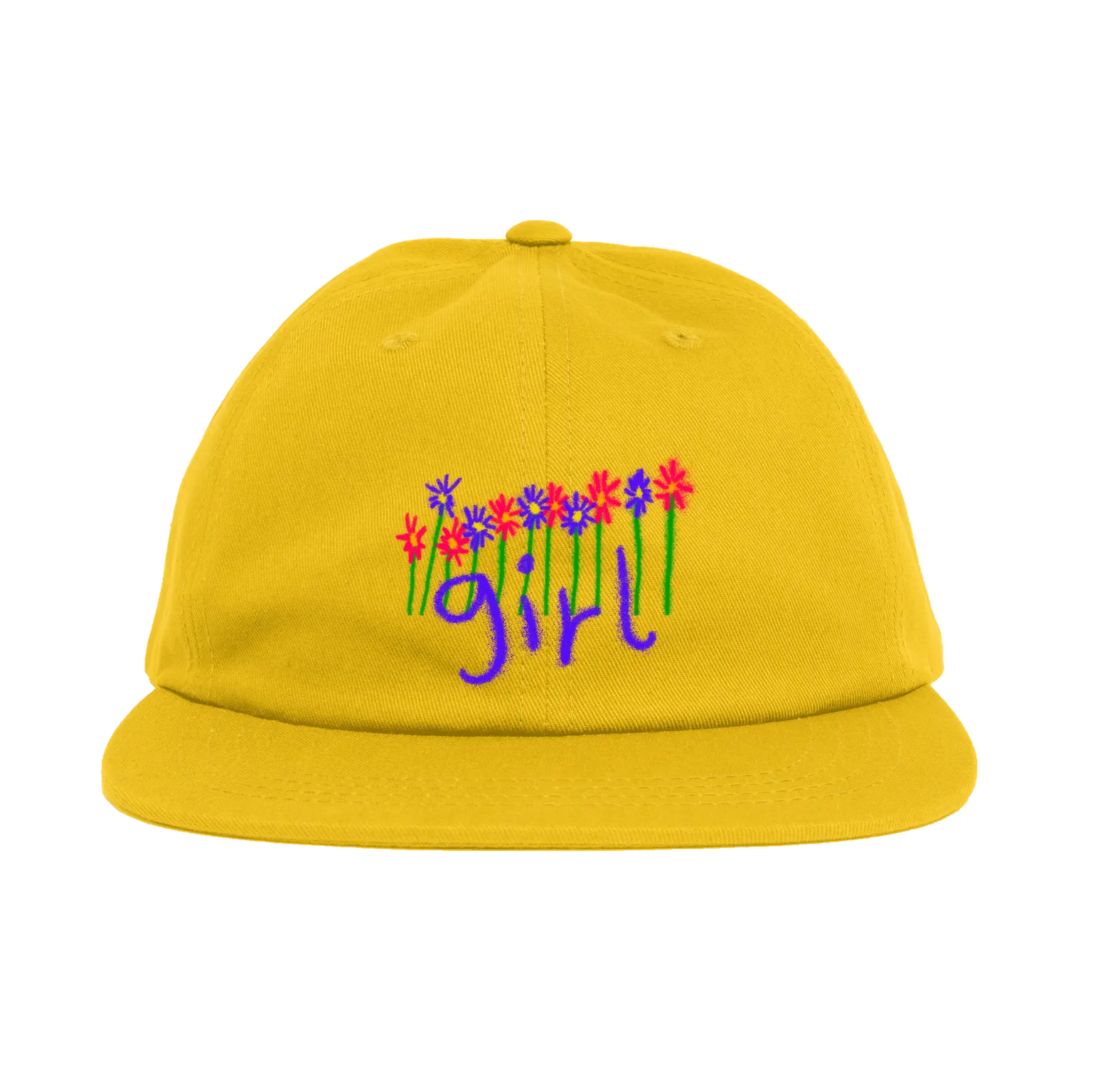 Girl Flowers Snapback Athletic Gold