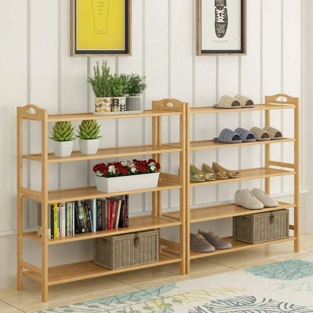 GX&XD Simple Multi-Layer Bamboo Shoe Rack,Dust-Proof Multifunction Shoe Tower Shoe Cabinet Space Saving Easy to Assemble Shoe Organizer Unit entryway Shelf Organize Your Closet Cabinet or entryway-R