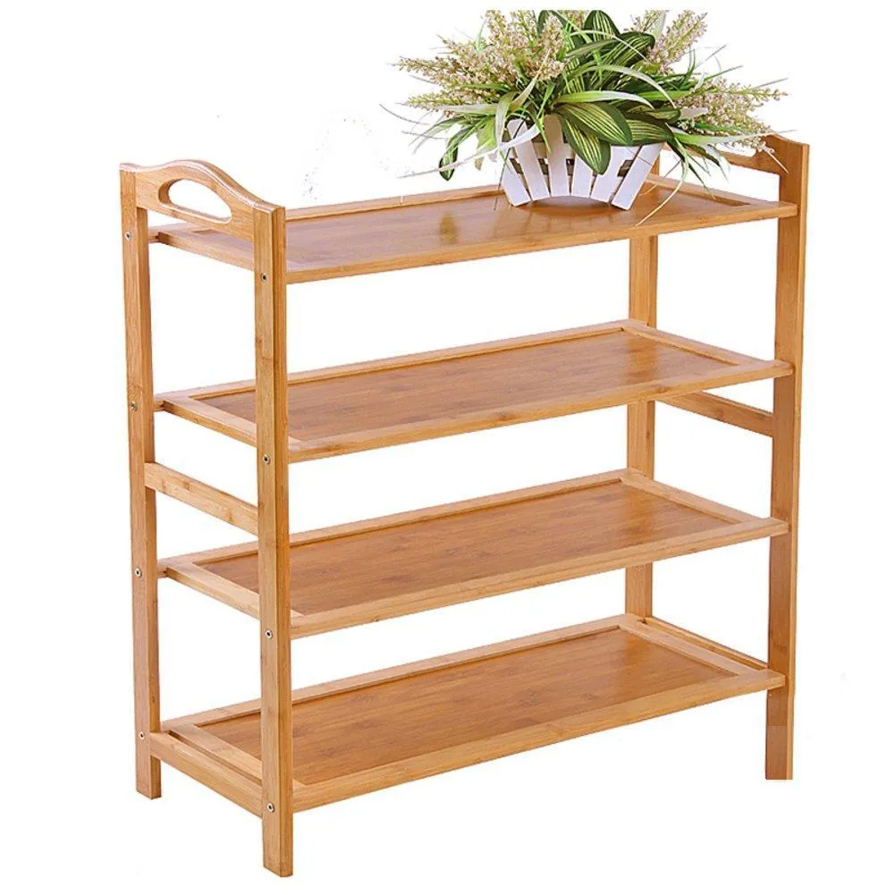 GX&XD Simple Multi-Layer Bamboo Shoe Rack,Dust-Proof Multifunction Shoe Tower Shoe Cabinet Space Saving Easy to Assemble Shoe Organizer Unit entryway Shelf Organize Your Closet Cabinet or entryway-R