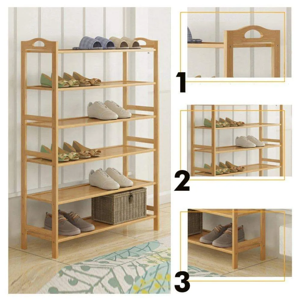 GX&XD Simple Multi-Layer Bamboo Shoe Rack,Dust-Proof Multifunction Shoe Tower Shoe Cabinet Space Saving Easy to Assemble Shoe Organizer Unit entryway Shelf Organize Your Closet Cabinet or entryway-R