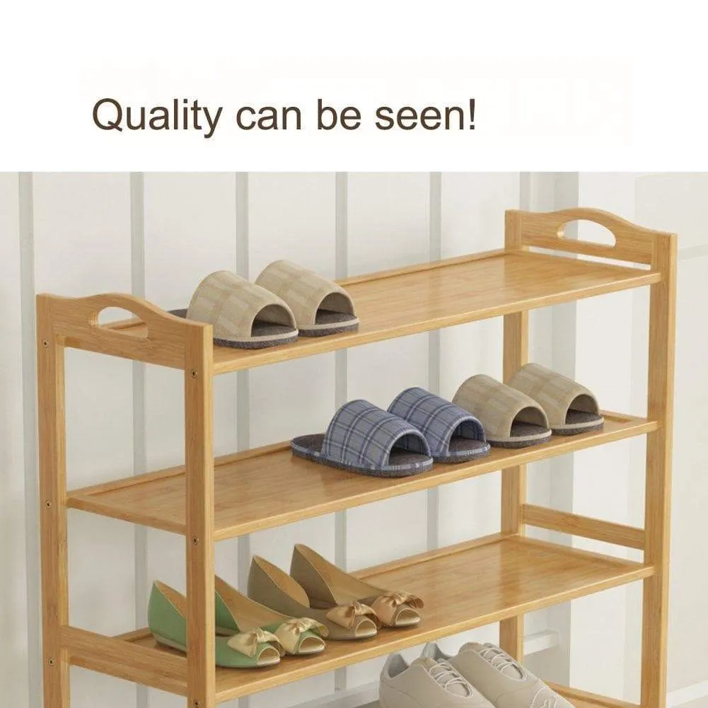 GX&XD Simple Multi-Layer Bamboo Shoe Rack,Dust-Proof Multifunction Shoe Tower Shoe Cabinet Space Saving Easy to Assemble Shoe Organizer Unit entryway Shelf Organize Your Closet Cabinet or entryway-R