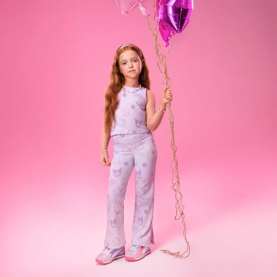Hello Kitty and Friends x PUMA Kids Ribbed Flared Leggings (Lilac Frost)