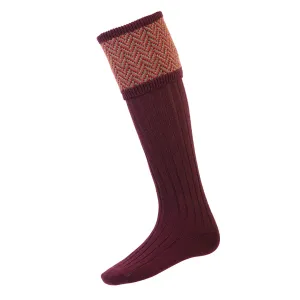 Herringbone Socks Mulberry by House of Cheviot