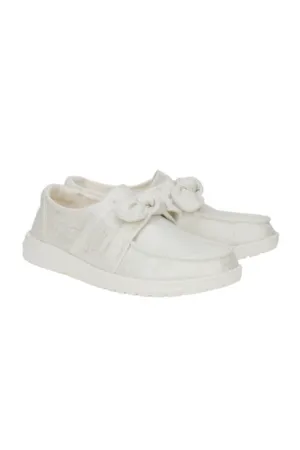 HEYDUDE Women’s Wendy Bow Shimmer Shoes in Silver | 43684-041