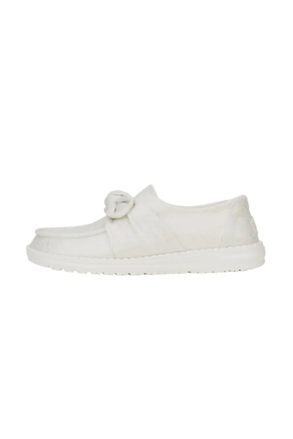 HEYDUDE Women’s Wendy Bow Shimmer Shoes in Silver | 43684-041