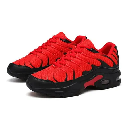 Hobibear Men's Fashion Sneaker Air cushion Running Shoes for Men Athletics Sport Trainer Shoes Black US10Red,