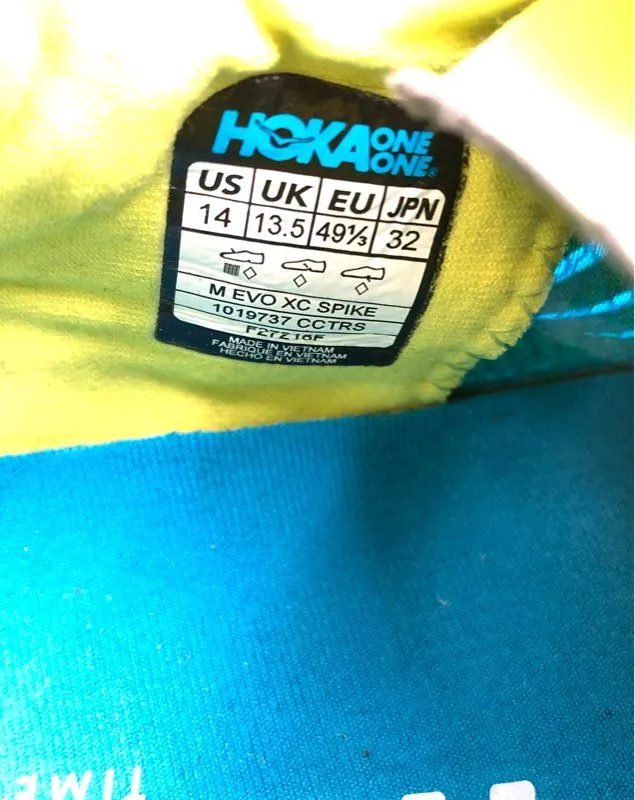 Hoka One One Men's Evo XC Spike 1019737 CCTRS Blue Athletic Shoes - Size 14
