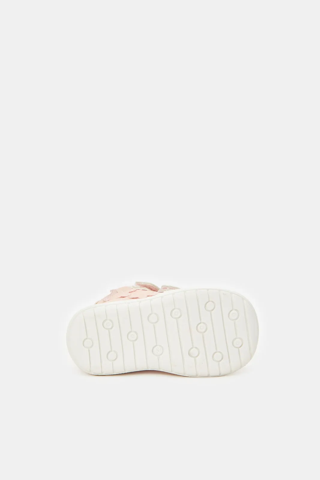 Infant Girls Pink Velcro Strap High-Top Sneakers