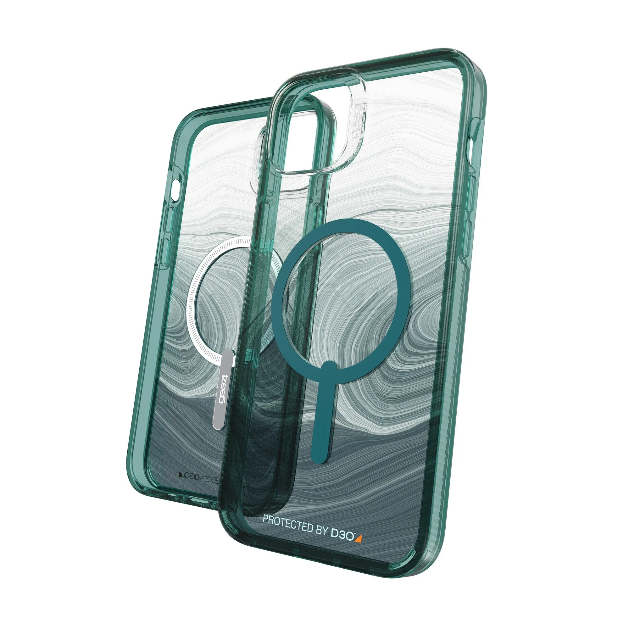 iPhone 14 Plus Gear4 D3O Milan Snap Case - Green Swirl - 15-10127