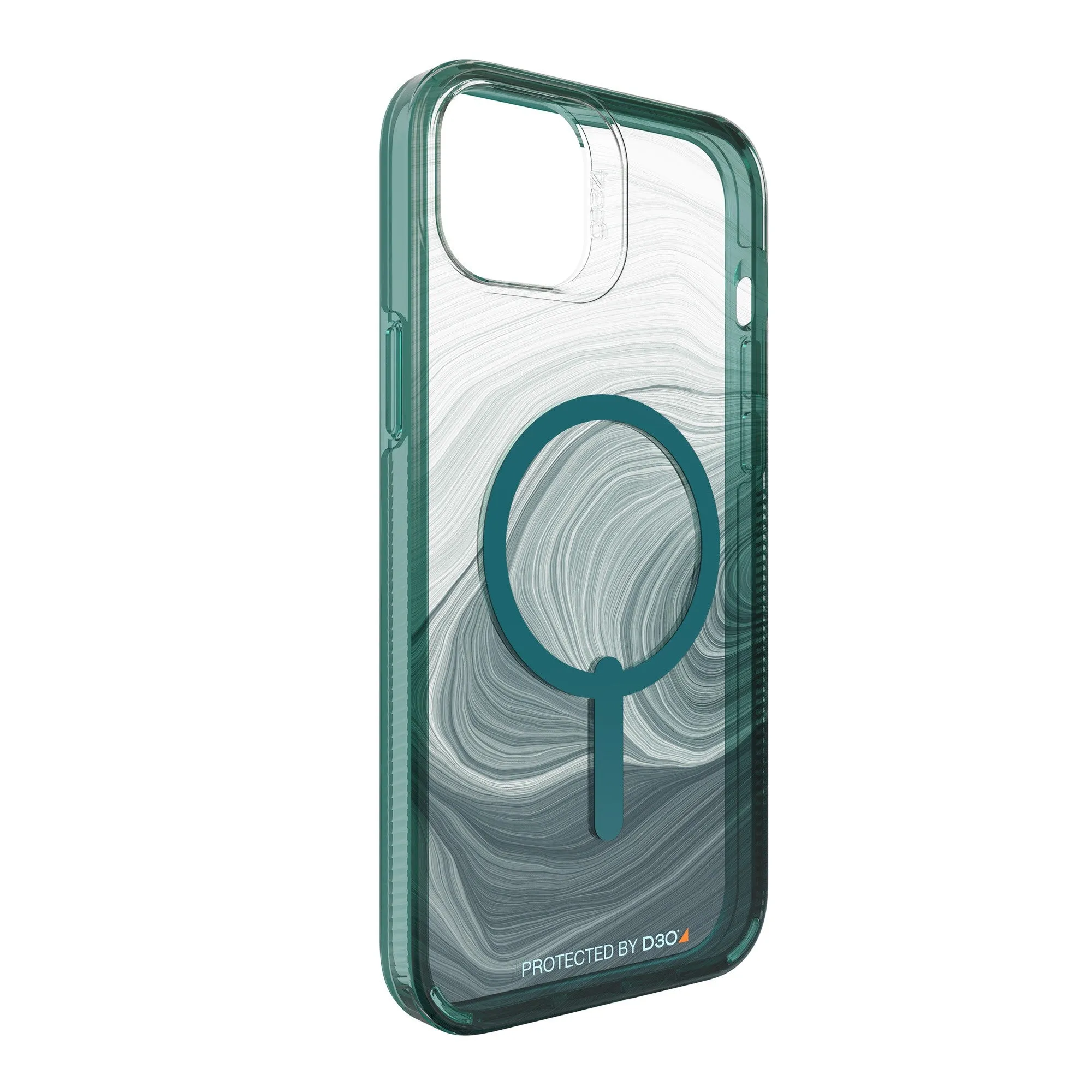iPhone 14 Plus Gear4 D3O Milan Snap Case - Green Swirl - 15-10127