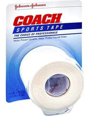 Johnson & Johnson 5187 Coach Porous Athletic Tape 2" x 15 Yards, Breathable