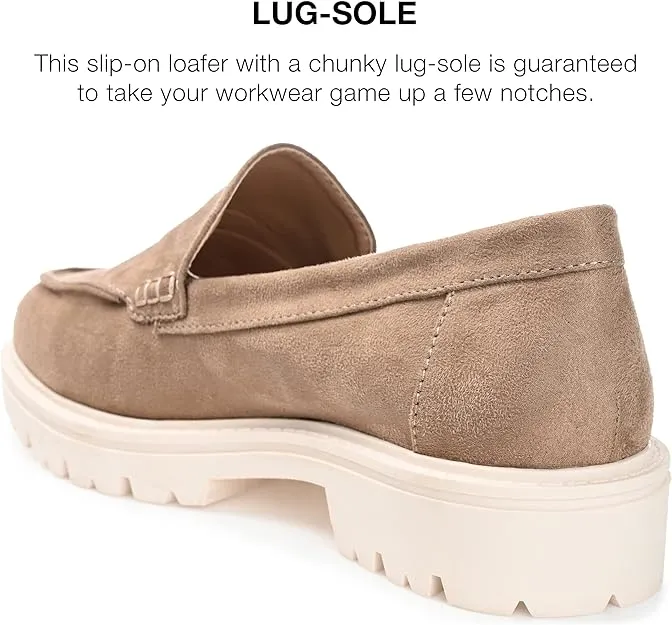 Journee Collection Women's Erika Almond Toe Slip On Flats  Color Taupe Size 6M