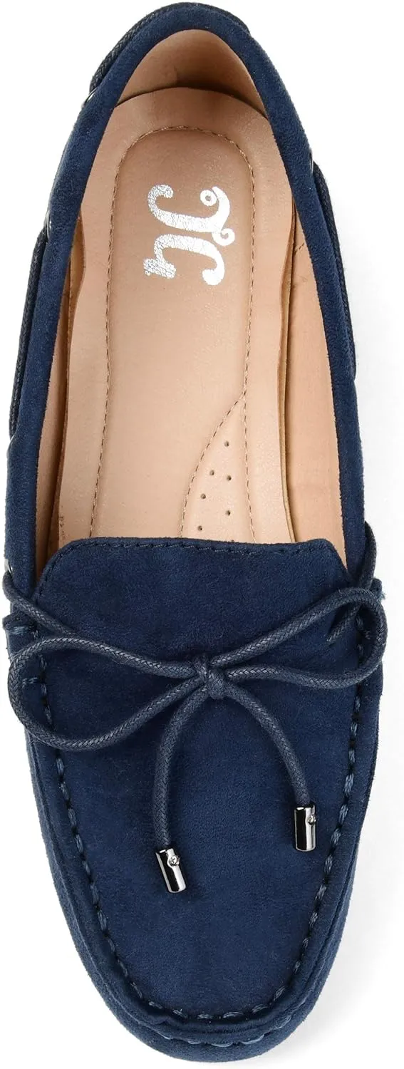 Journee Collection Women's Thatch Faux Suede Slip-on Loafers  Color Navy Size 7M