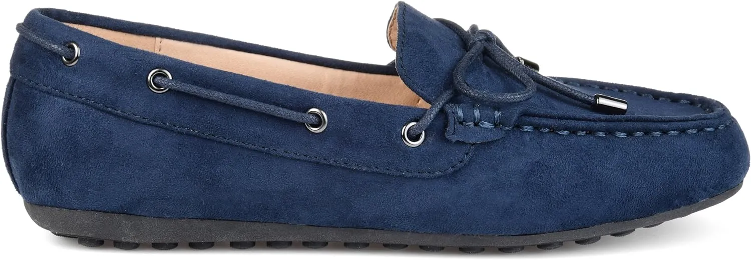 Journee Collection Women's Thatch Faux Suede Slip-on Loafers  Color Navy Size 7M