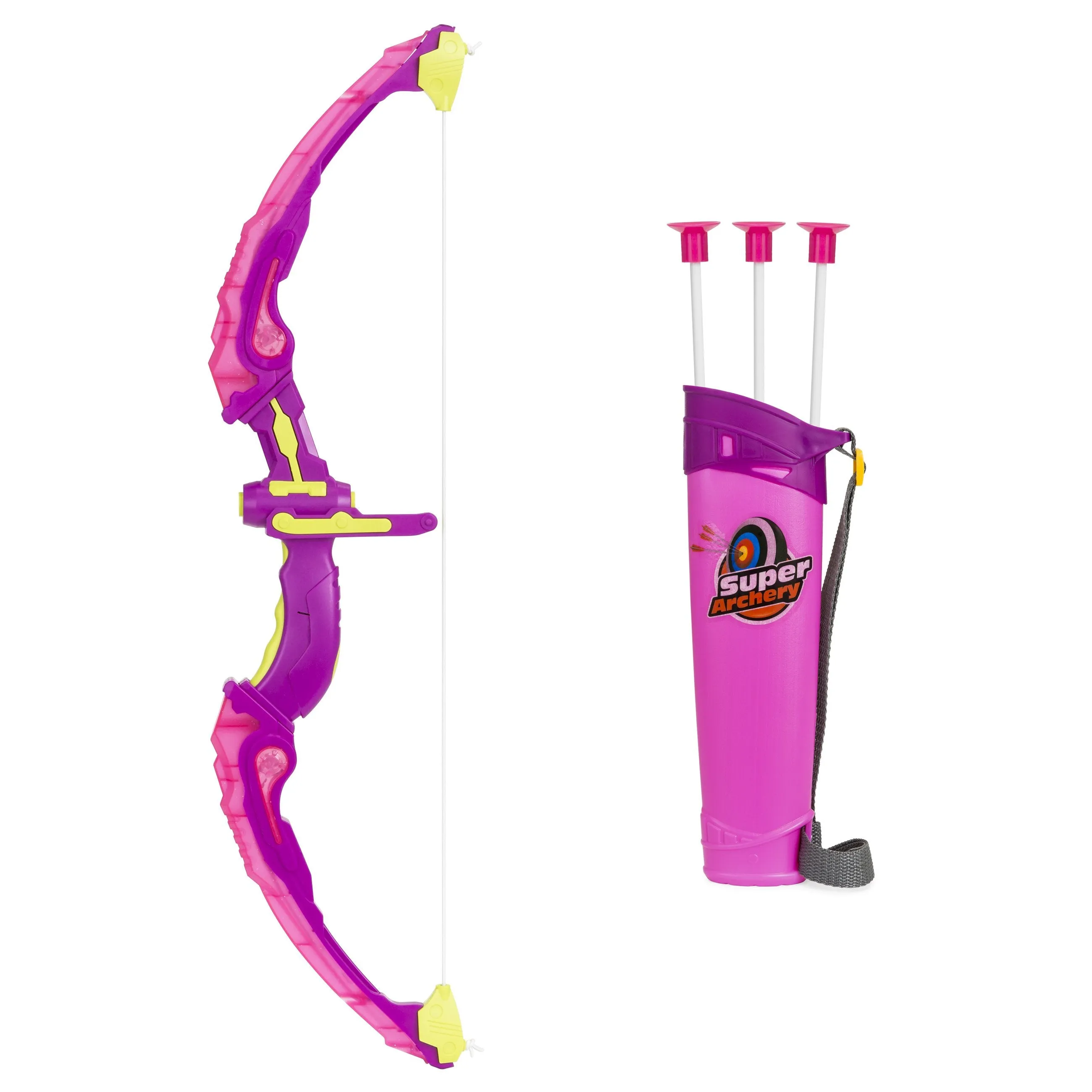 Kids 24in Light-Up Archery Toy Play Set w/ Bow, 3 Arrows, Quiver, Target