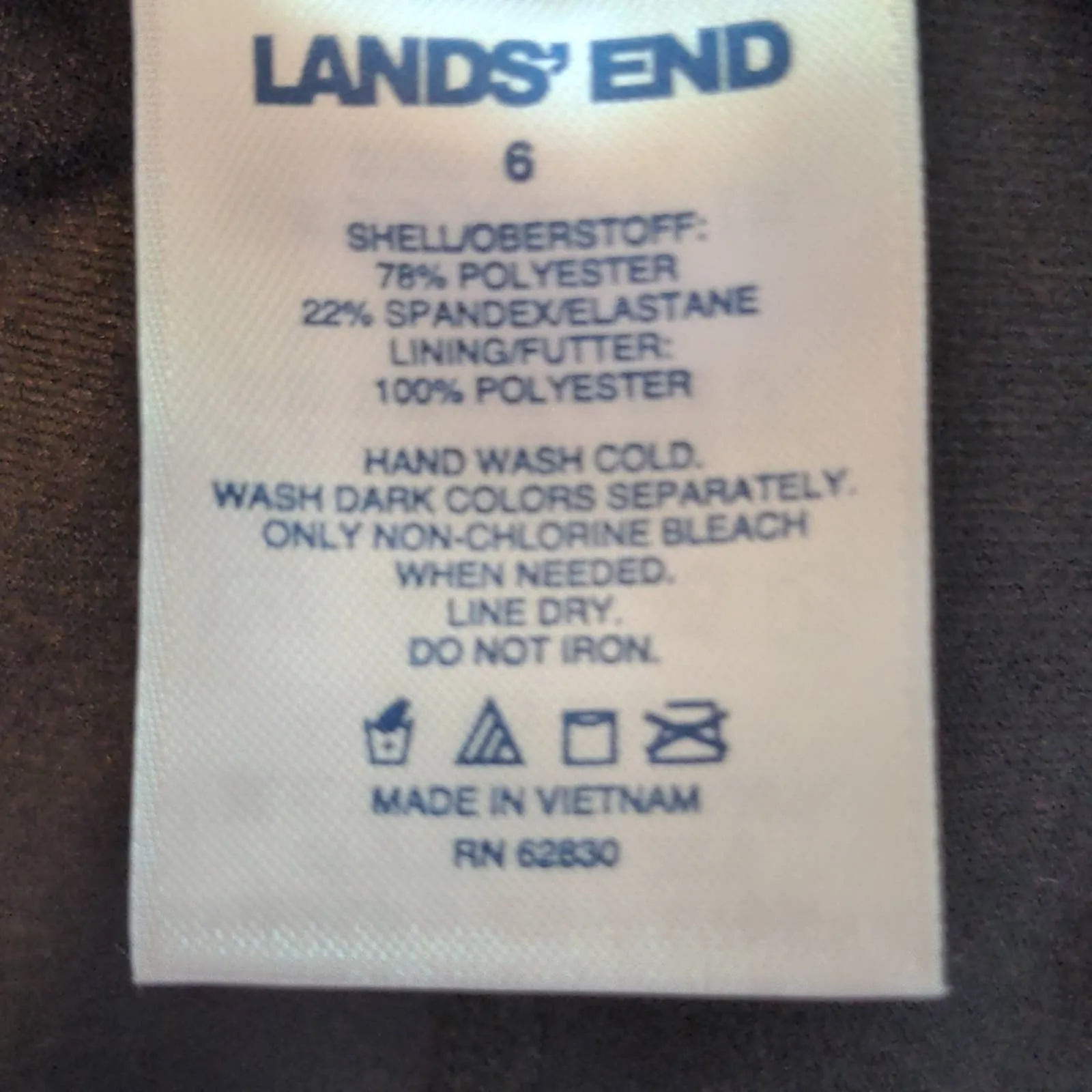 LANDS END Black Gray Slimming Scoop Neck One Piece Swimsuit 6