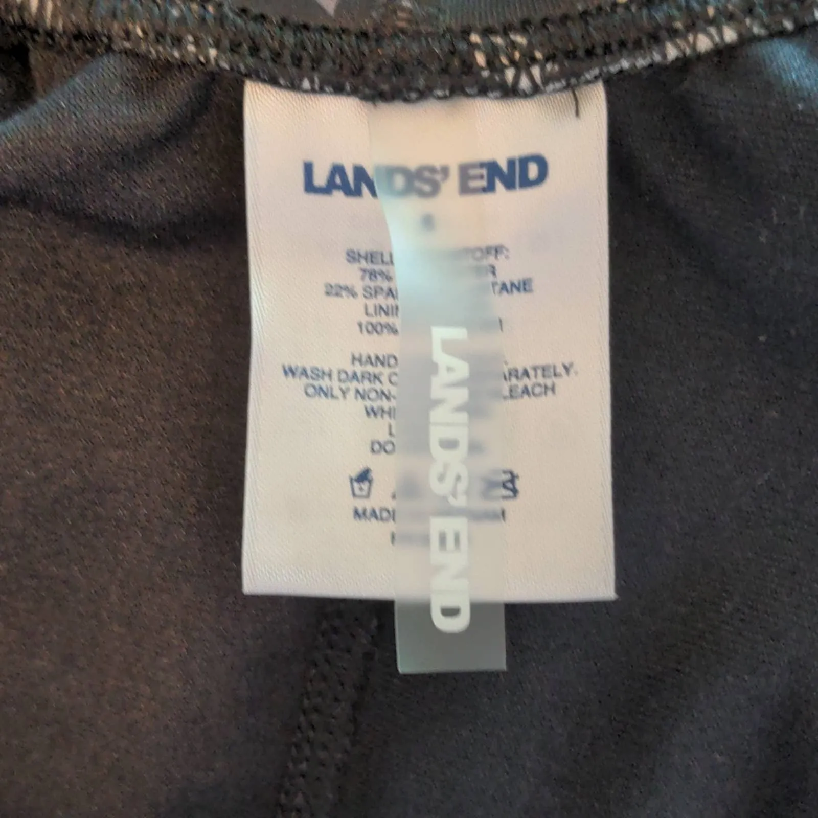 LANDS END Black Gray Slimming Scoop Neck One Piece Swimsuit 6