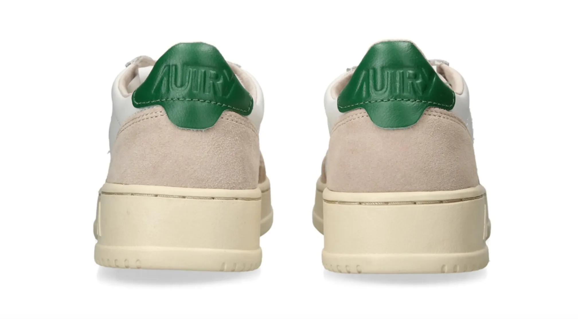 Medalist Low Top Trainers in Leat/Suede Wht/Amaz