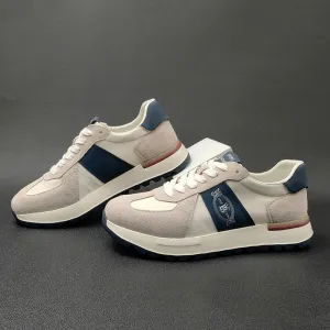 Men Fashion Patchwork Leather Casual Training Sneakers