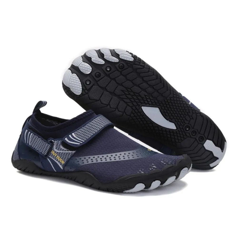 Men Women Water Shoes Barefoot Quick Dry Aqua Shoes - Blue Size EU37 = US4