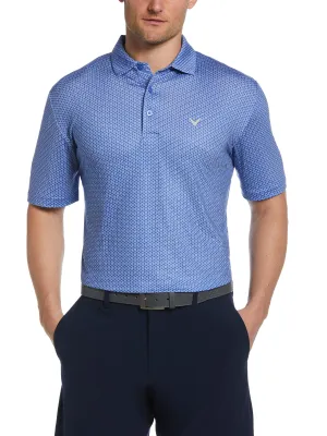 Mens Allover Chevron Print Golf Polo