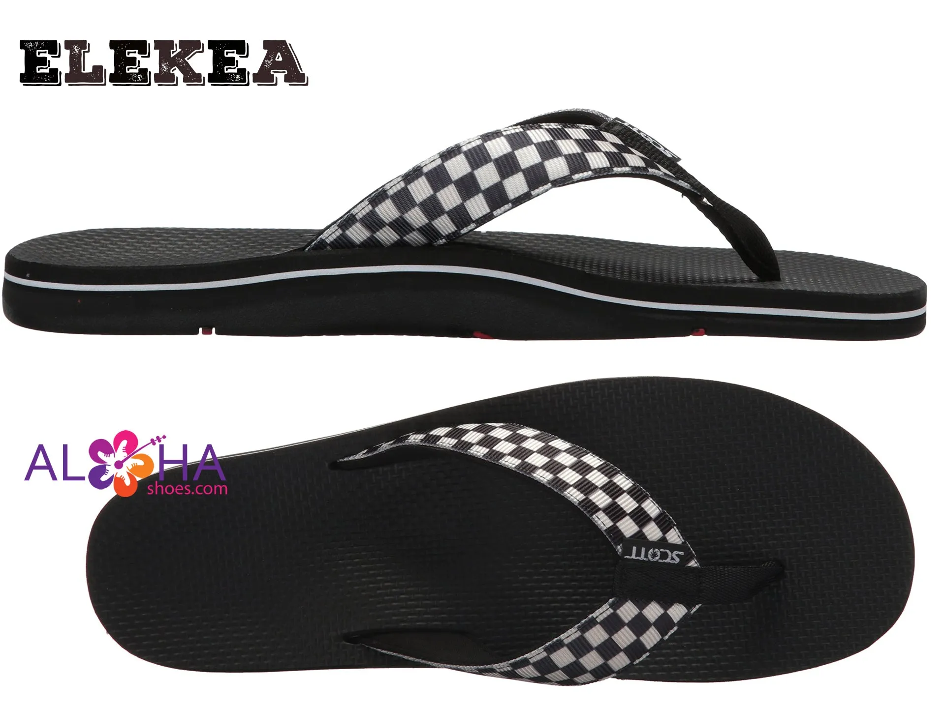 Mens Checkerboard Sandals |  Ele'kea Neoprene Lined Flip Flops
