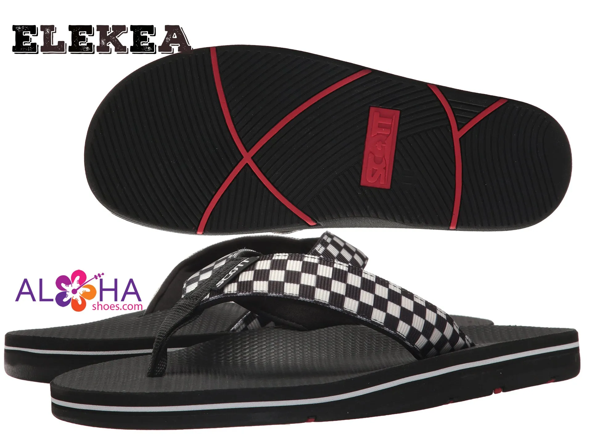 Mens Checkerboard Sandals |  Ele'kea Neoprene Lined Flip Flops