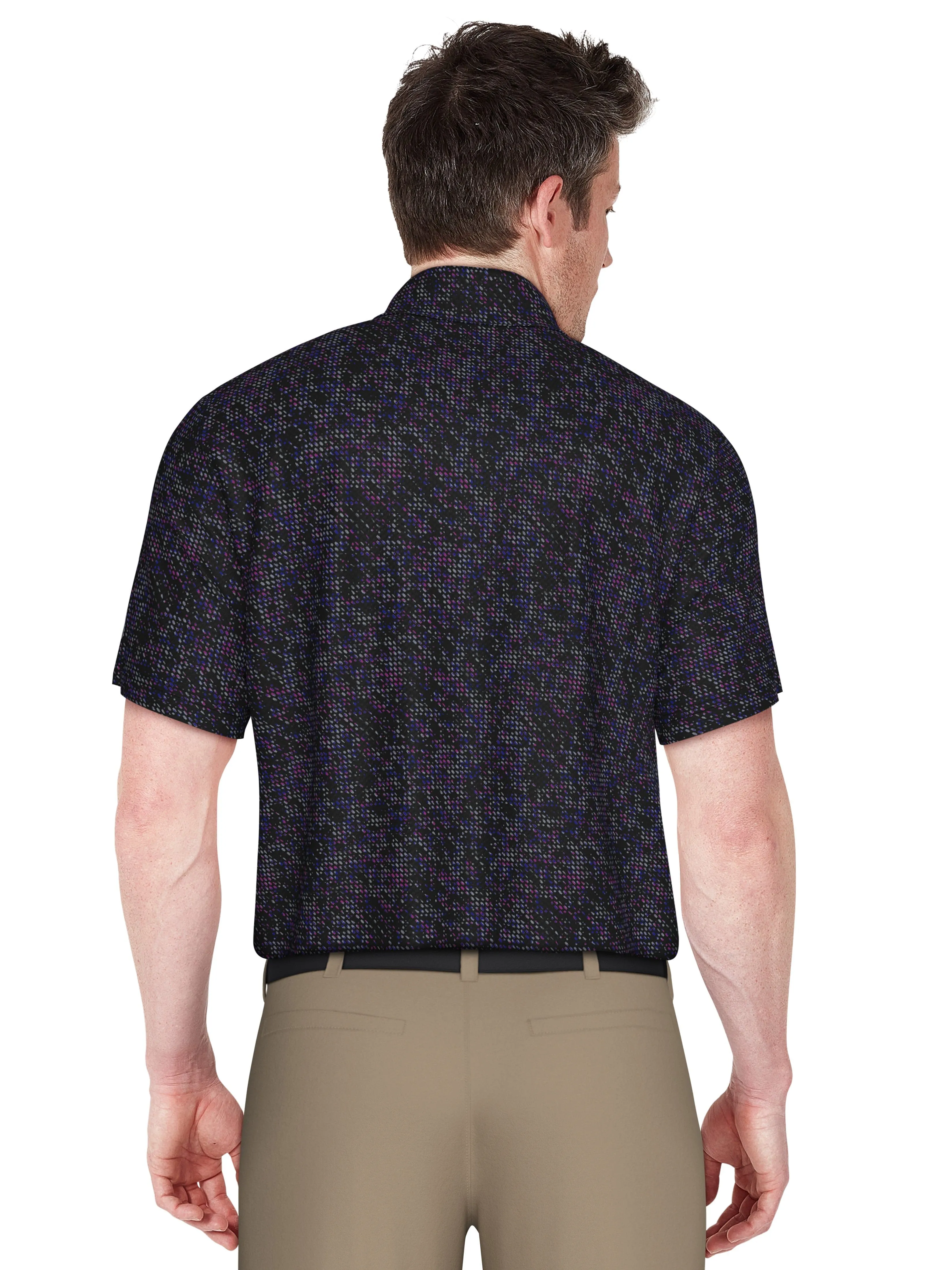 Men's Clustered Geo Print Golf Polo