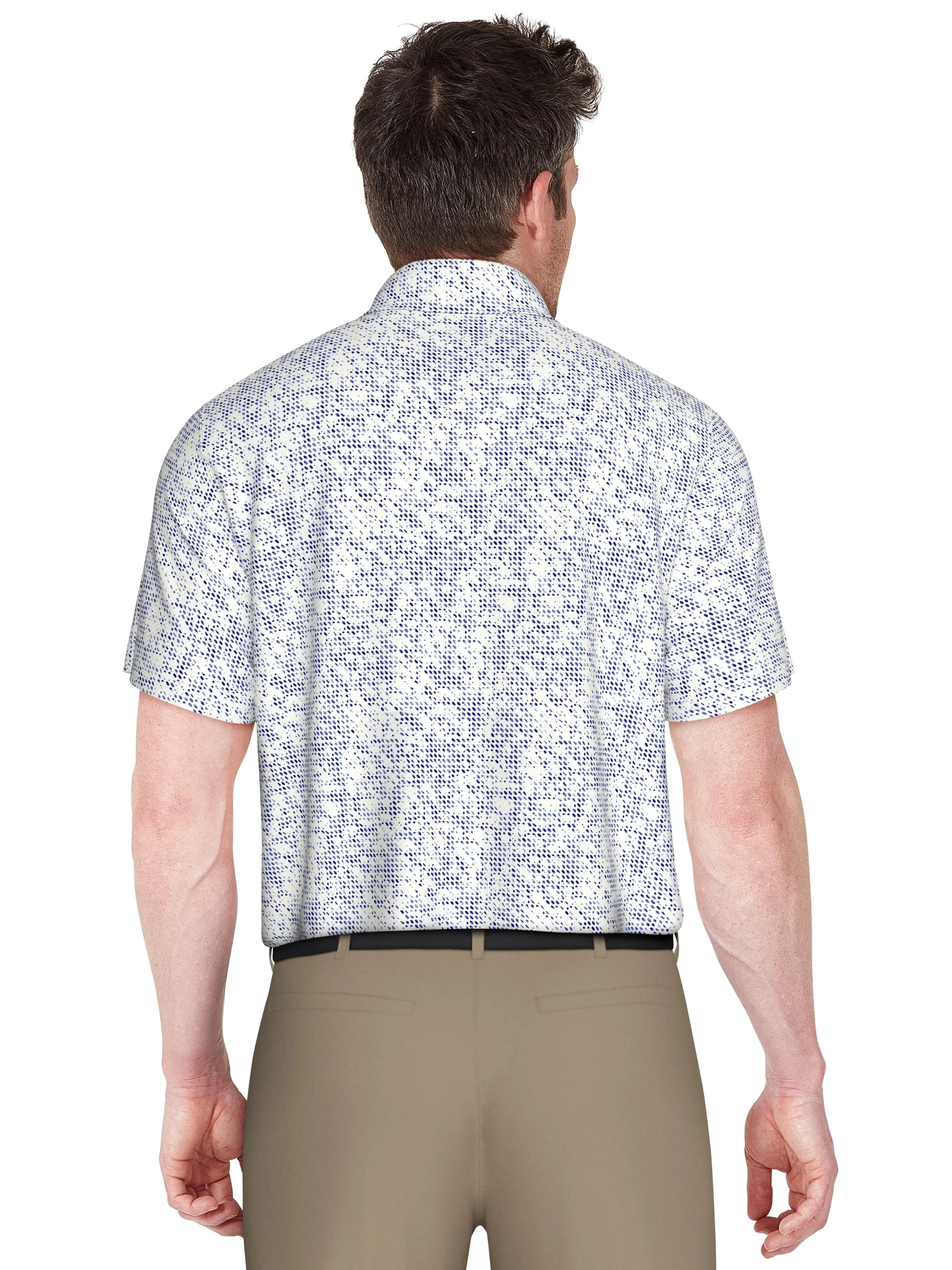 Men's Clustered Geo Print Golf Polo