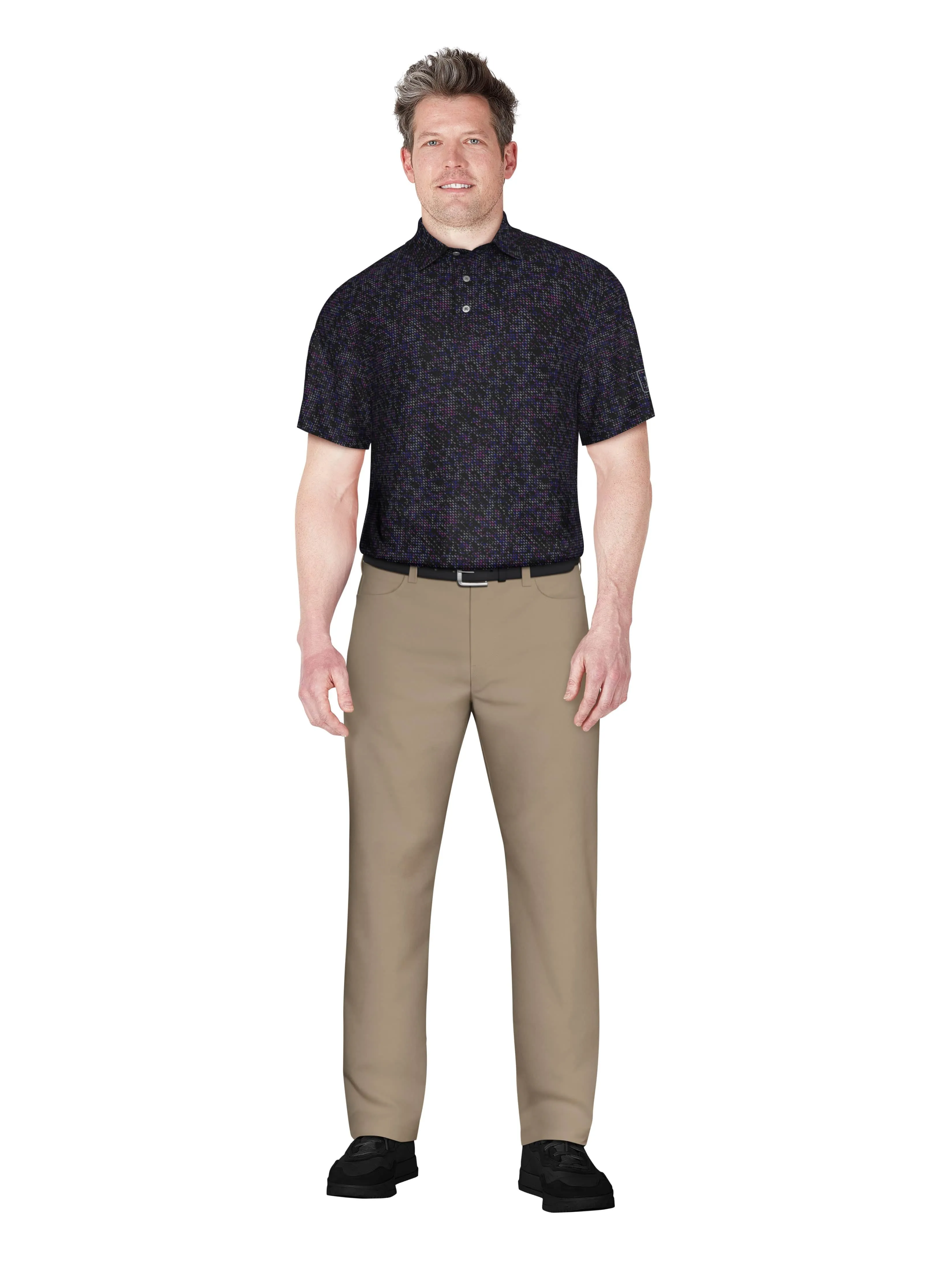 Men's Clustered Geo Print Golf Polo