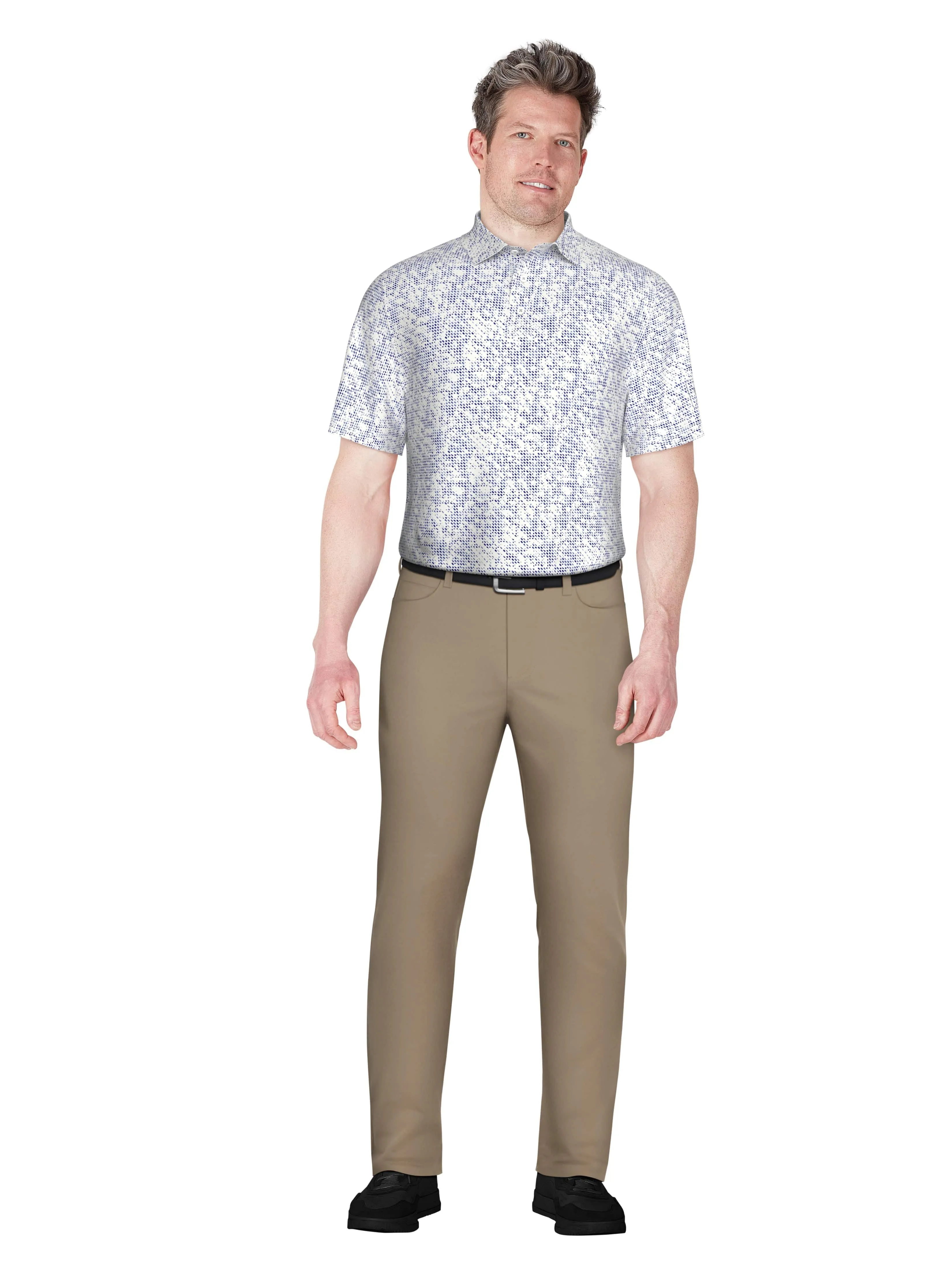 Men's Clustered Geo Print Golf Polo