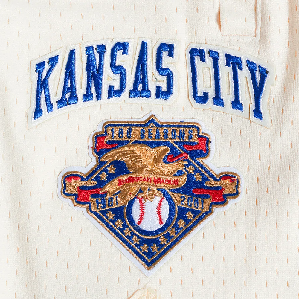 MLB KANSAS CITY ROYALS PINSTRIPE RETRO CLASSIC MEN'S DK 2.0 SHORT (EGGSHELL/ GREY)