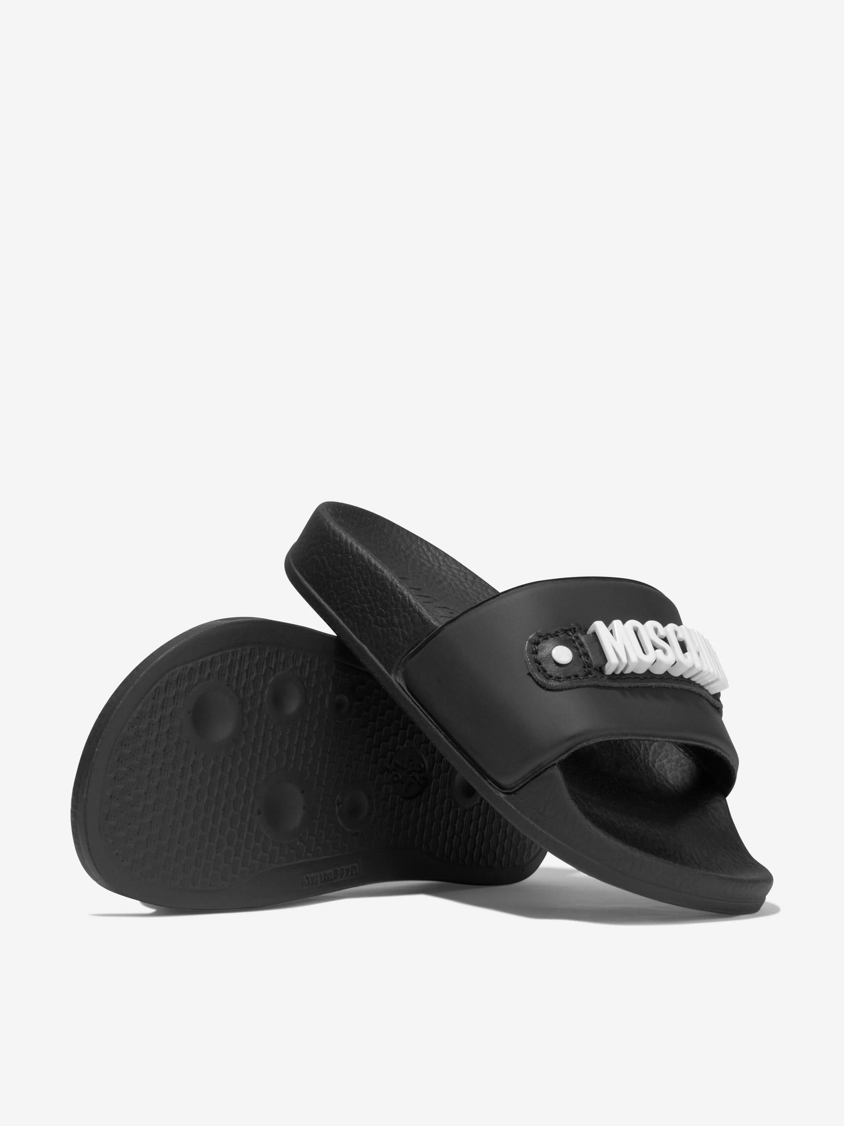 Moschino Girls PVC Logo Slides