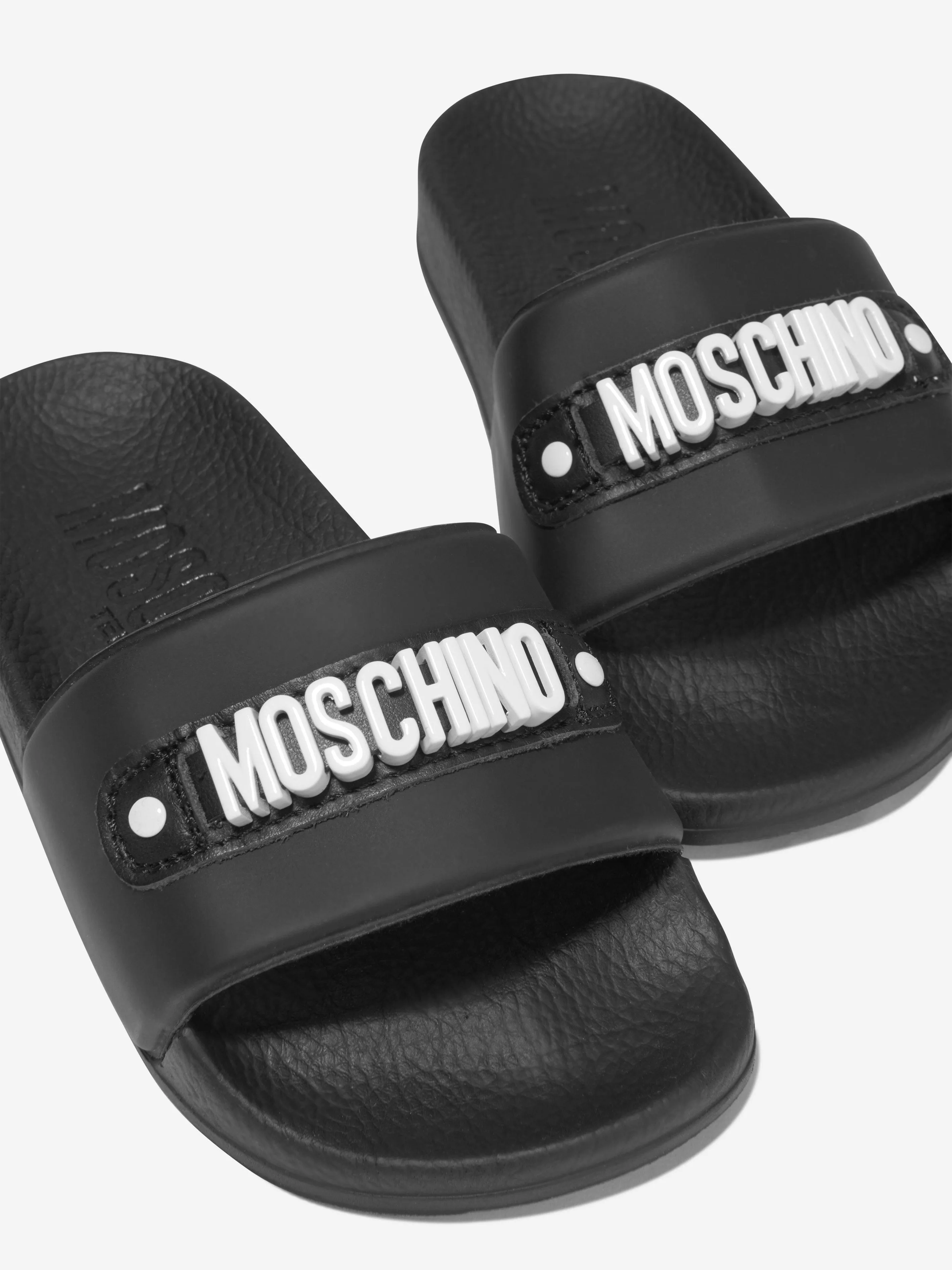 Moschino Girls PVC Logo Slides