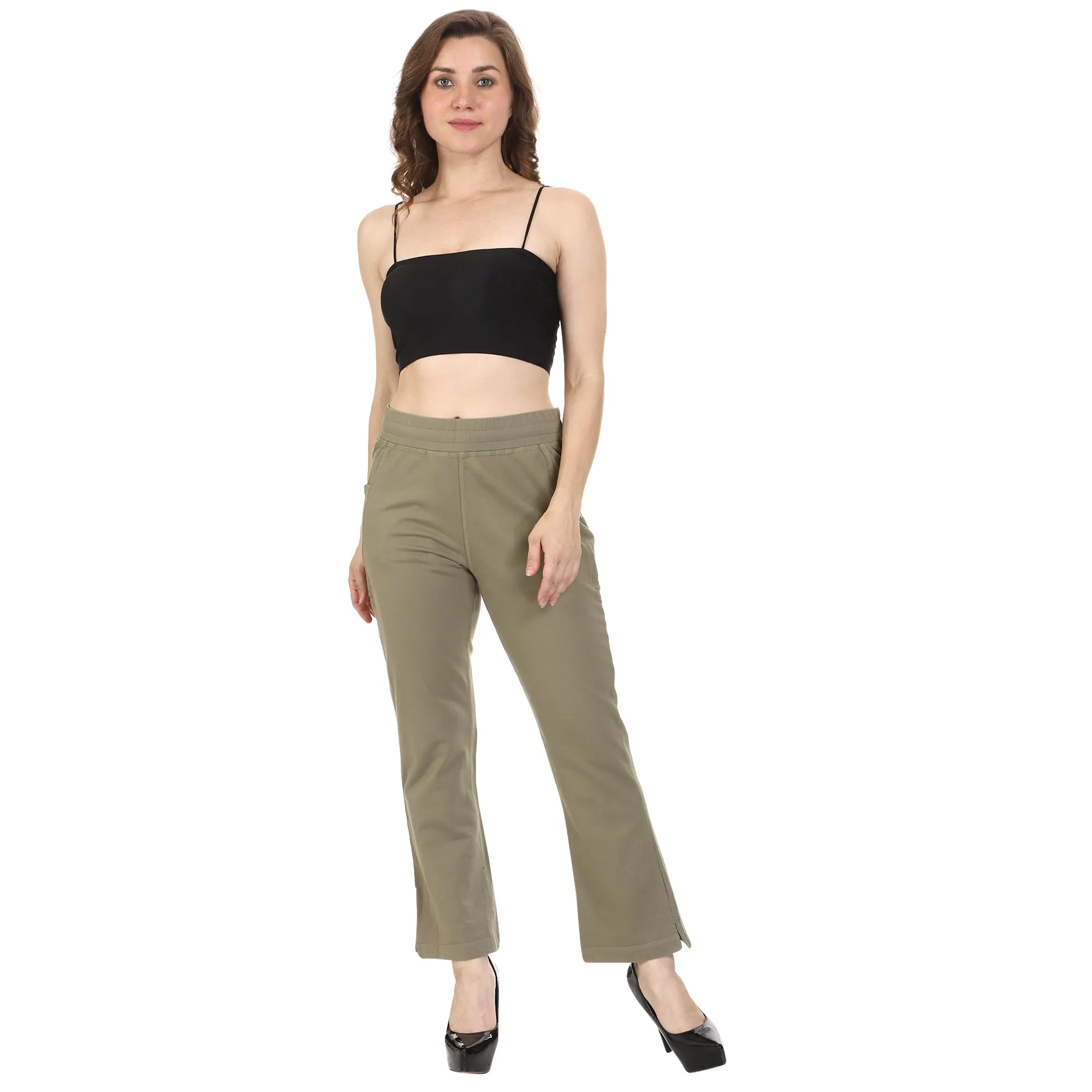 Organic Cotton Women's Flared Bottom Comfort Fit Athleisure Pant