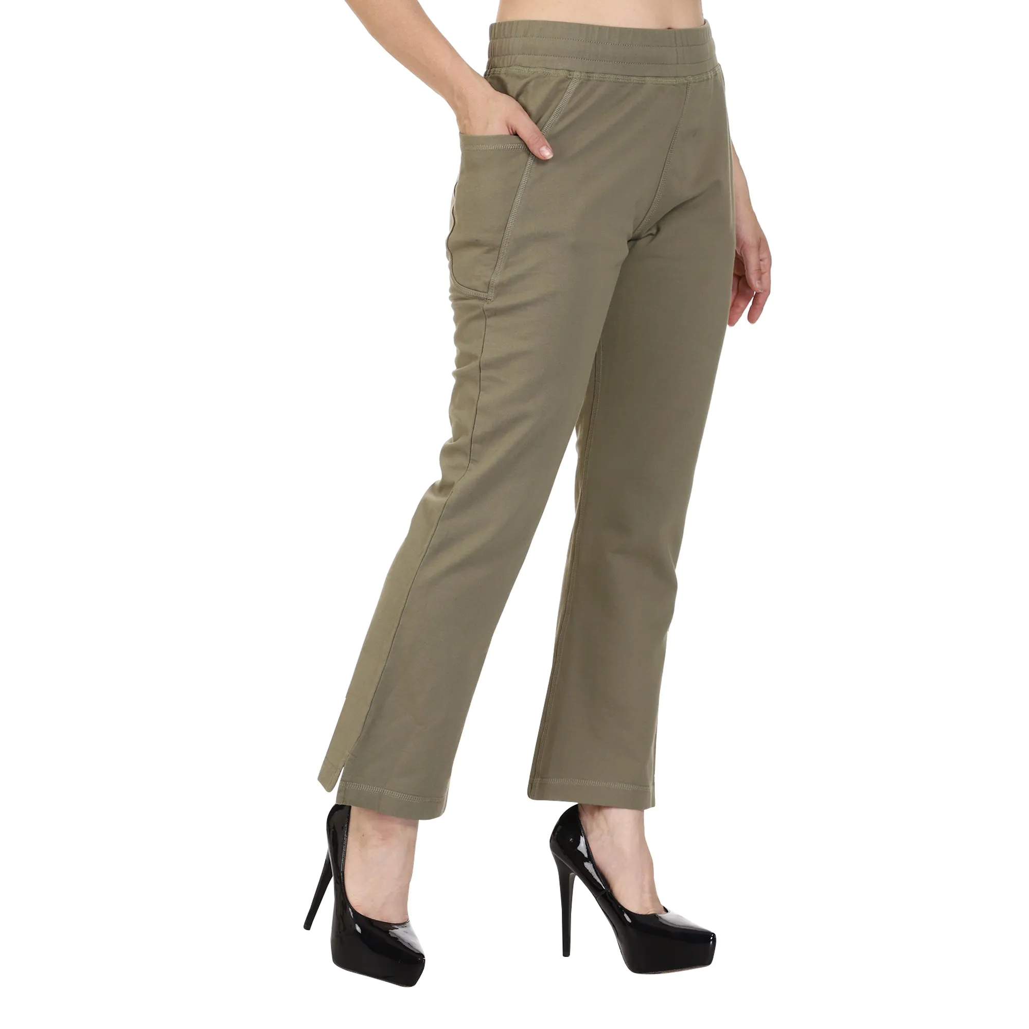 Organic Cotton Women's Flared Bottom Comfort Fit Athleisure Pant