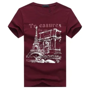 Paris Eiffel Tower Printed Plus Size Tees