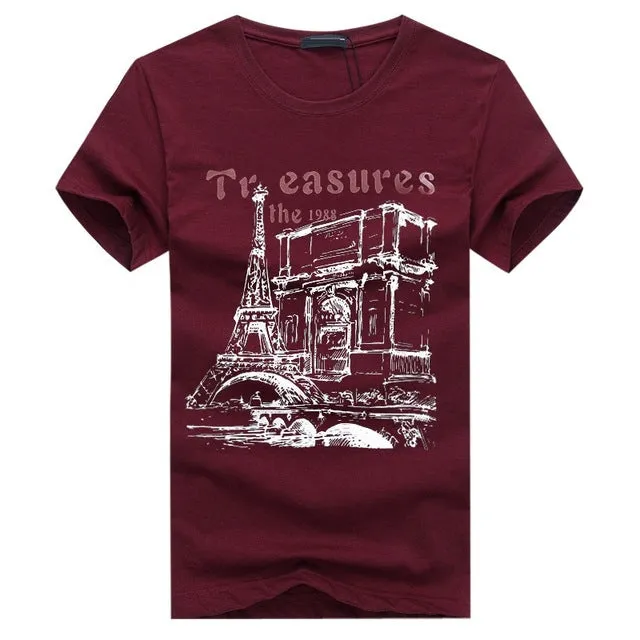 Paris Eiffel Tower Printed Plus Size Tees