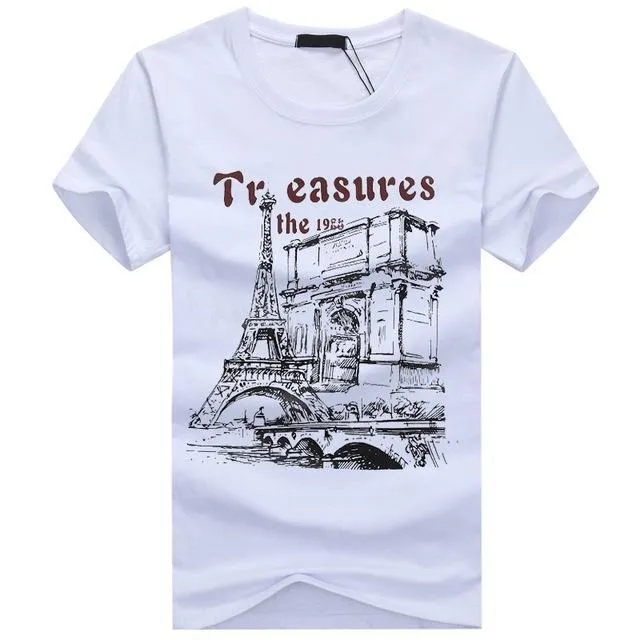 Paris Eiffel Tower Printed Plus Size Tees