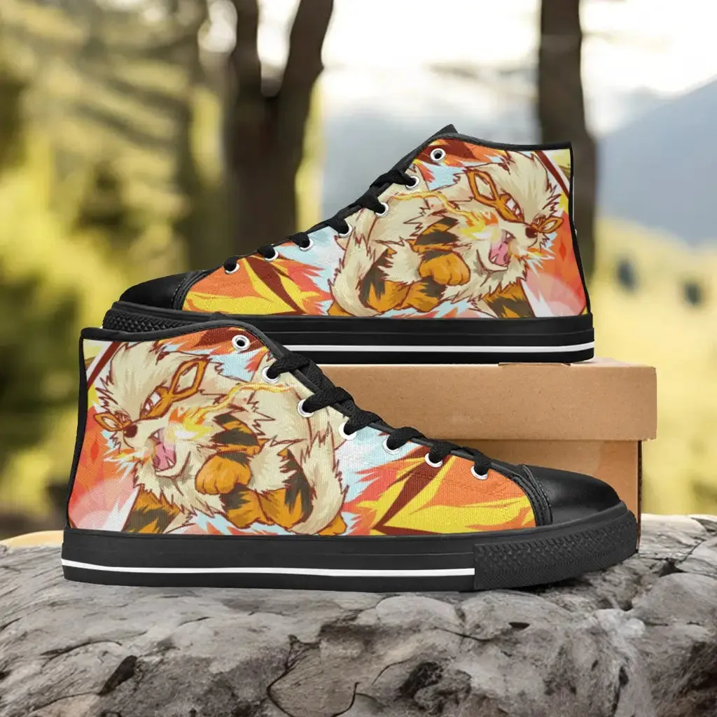 Pokemon Arcanine Shoes High Top Sneakers for Kids and Adults