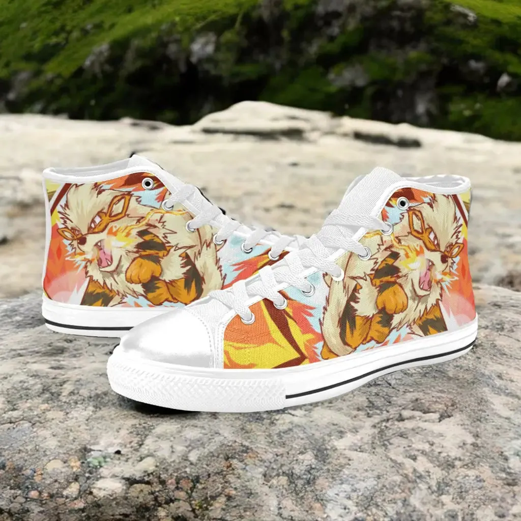 Pokemon Arcanine Shoes High Top Sneakers for Kids and Adults