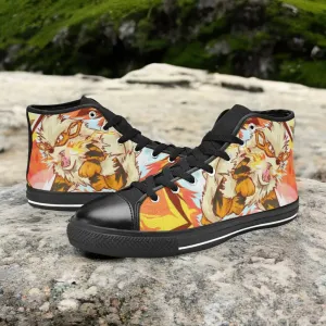 Pokemon Arcanine Shoes High Top Sneakers for Kids and Adults