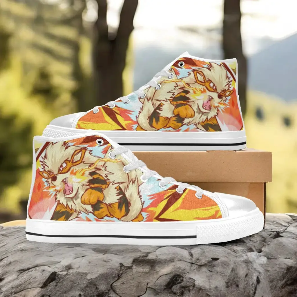 Pokemon Arcanine Shoes High Top Sneakers for Kids and Adults