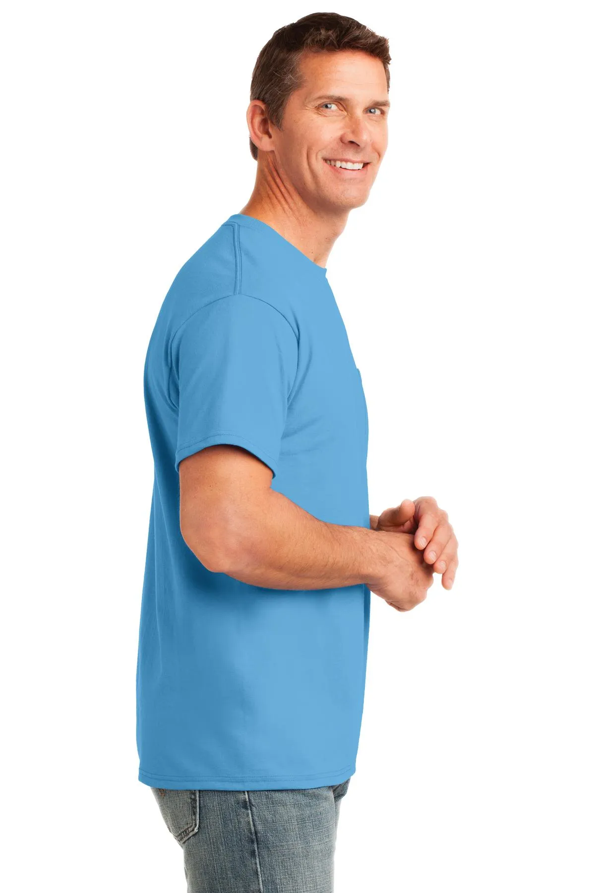 Port & Company® Core Cotton Pocket Tee. PC54P