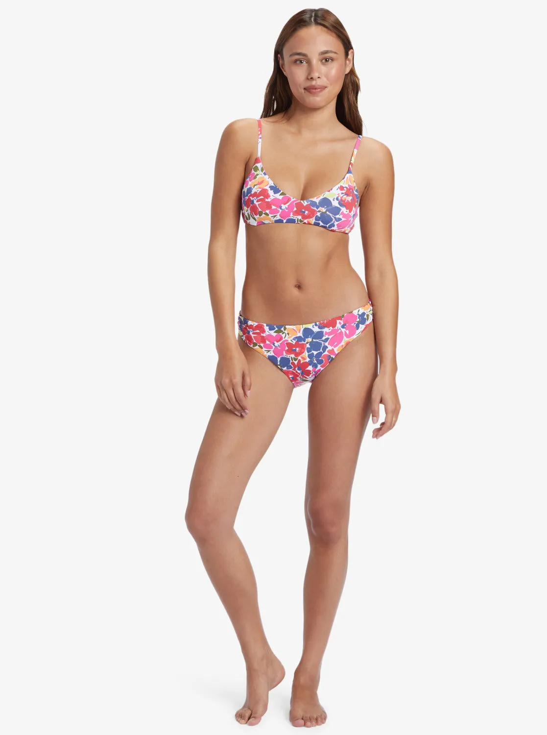 Printed Beach Classics Athletic Triangle Bikini Top - Bloomin Babe