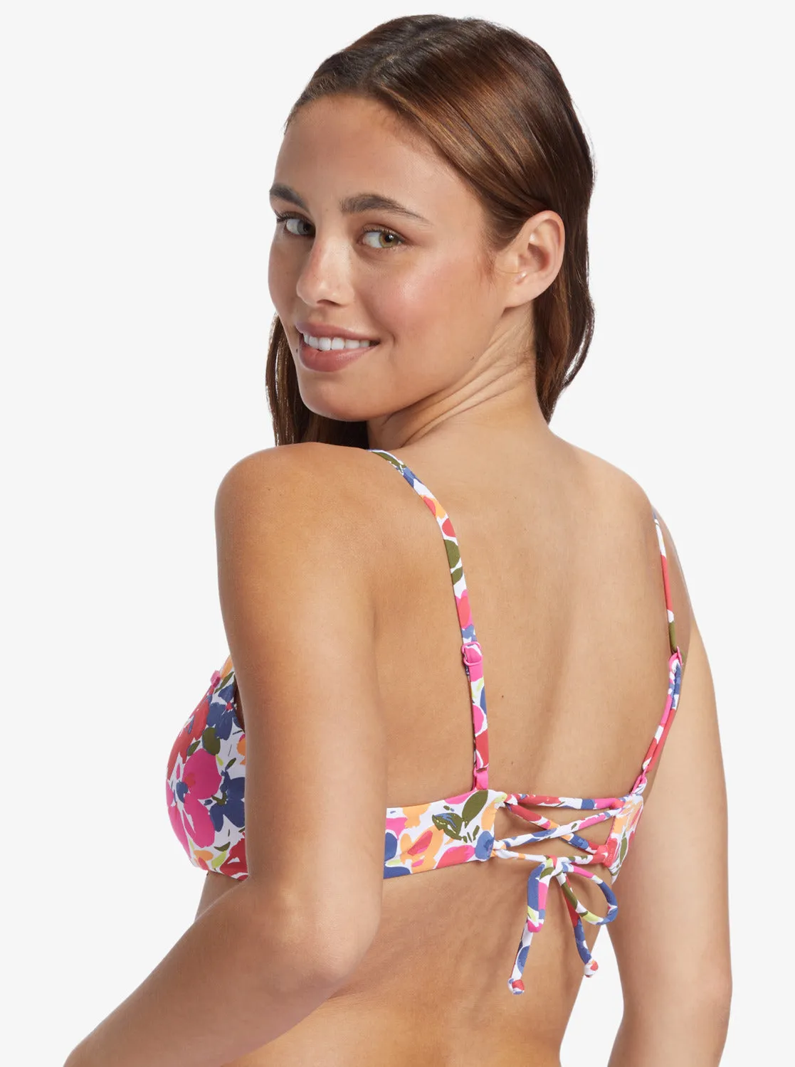 Printed Beach Classics Athletic Triangle Bikini Top - Bloomin Babe