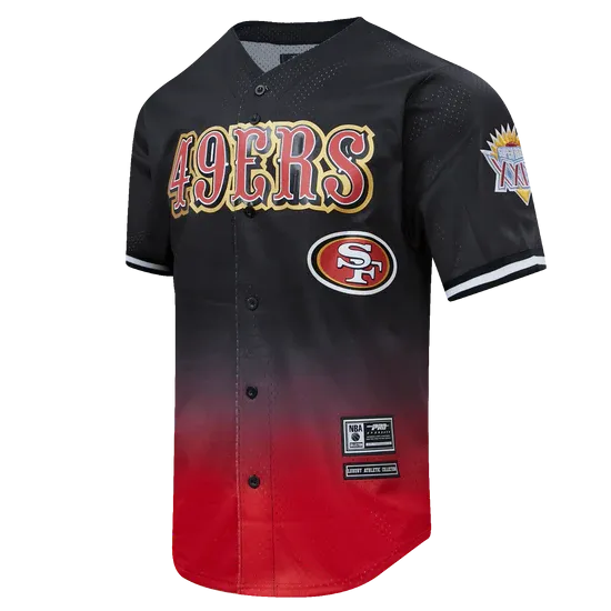 Pro Standard San Francisco 49ers Logo Mesh Button Up Jersey-Black/Red