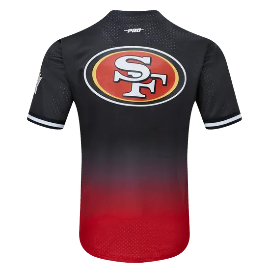 Pro Standard San Francisco 49ers Logo Mesh Button Up Jersey-Black/Red