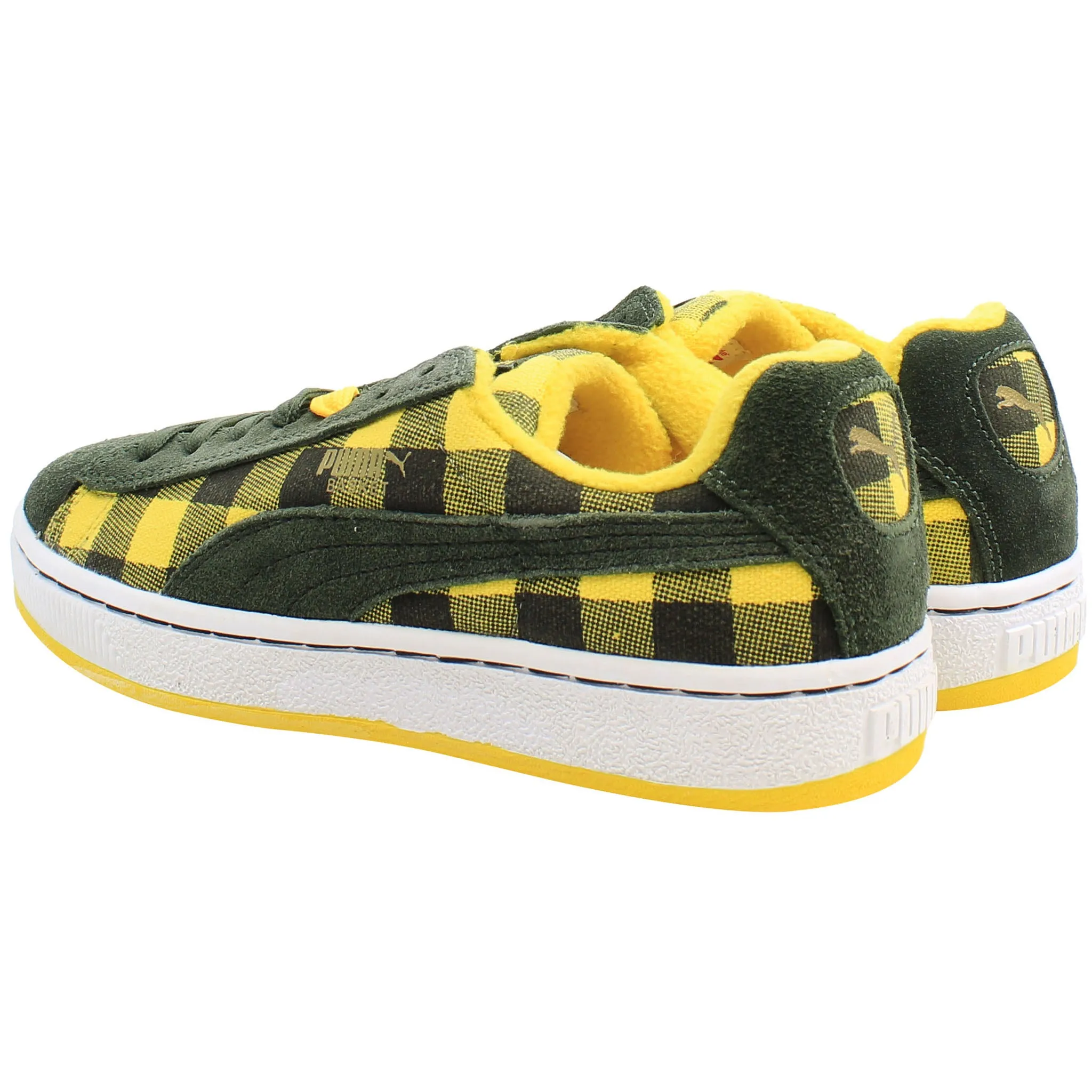 Puma Basket II Mens Green/Yellow Trainers